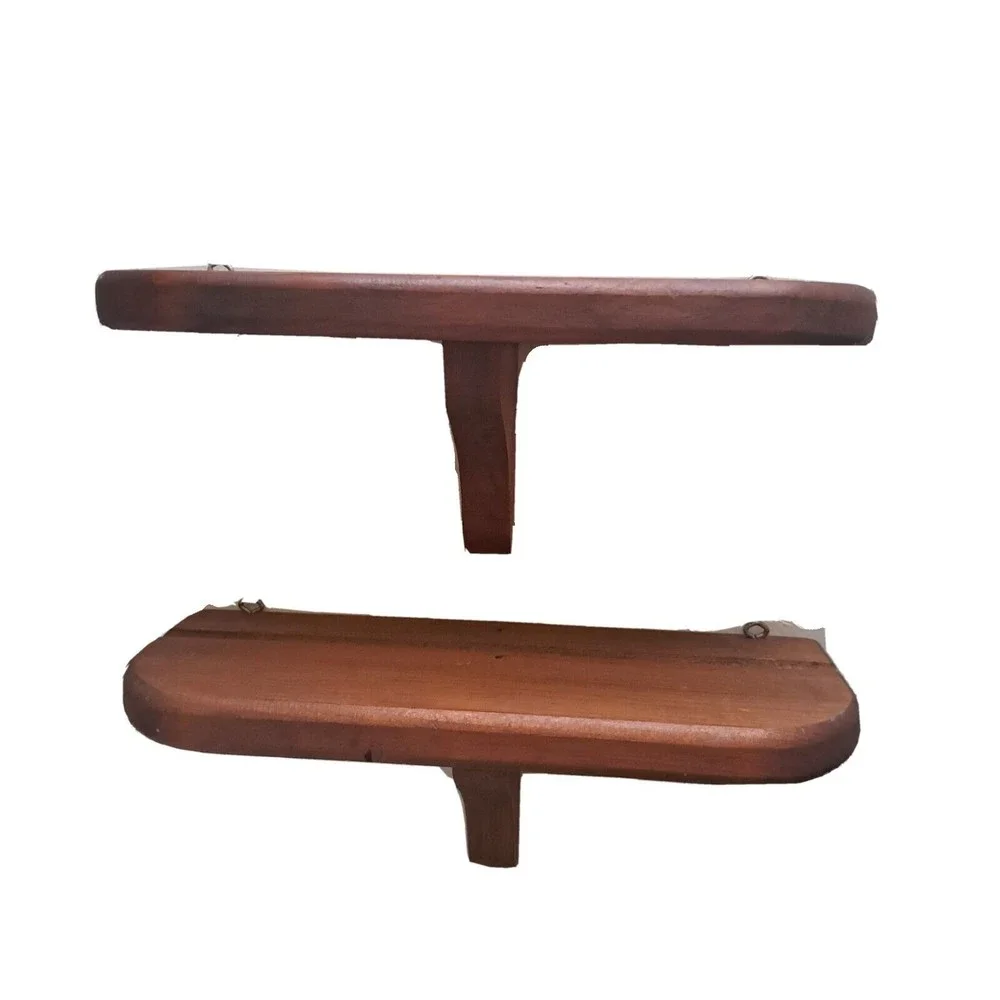 Country Cottage Farmhouse Wood Wall Mount Nick Knack Pair of shelves